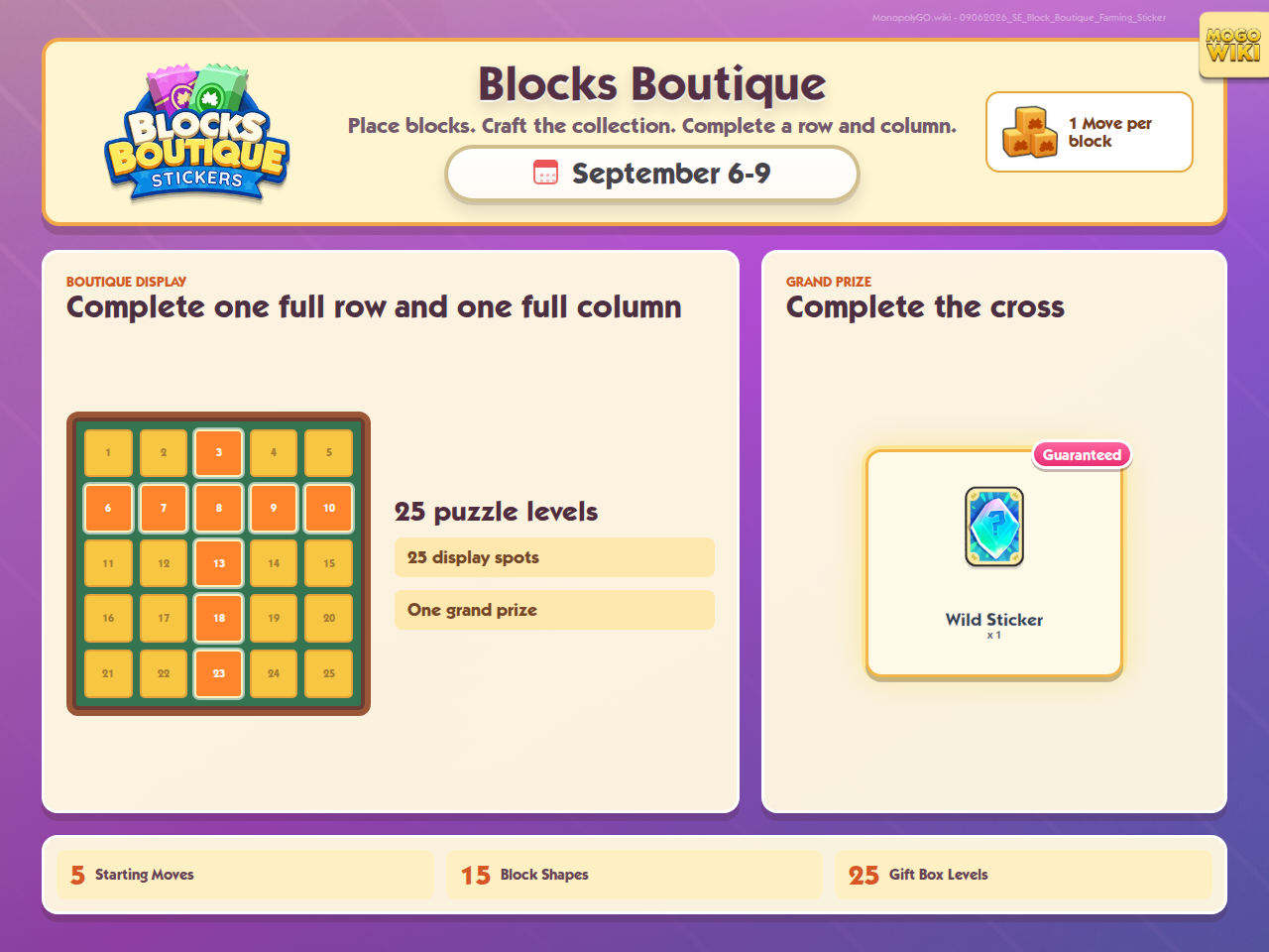 Blocks Boutique guide and grand prize in Monopoly GO